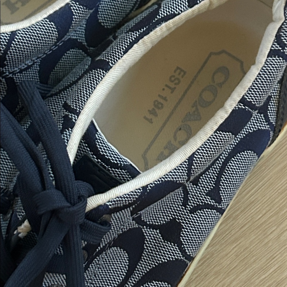 COACH blue denim low top sneakers - Picture 2 of 3